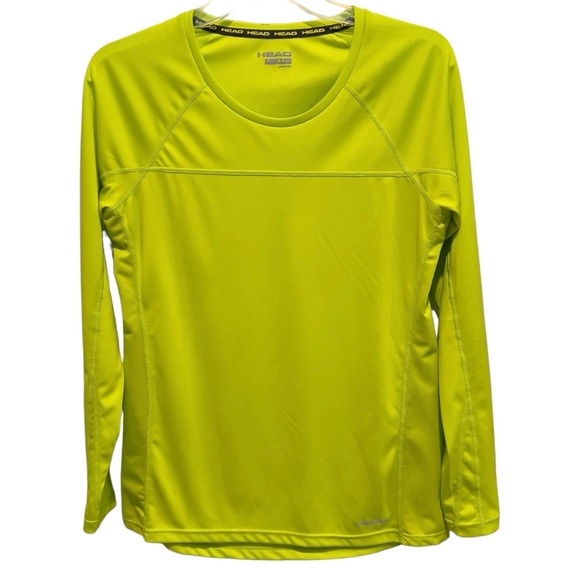 Head Tops - HEAD Women's Long Sleeve Athletic Shirt Size Medium Green Running Workout Shirt